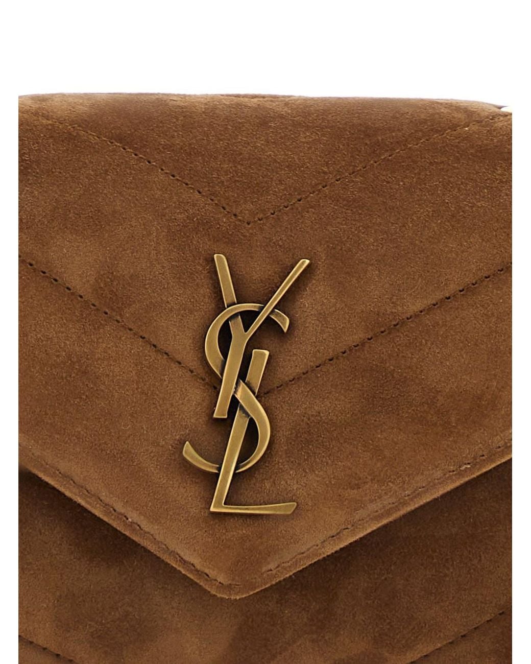 Saint Laurent White Crossbody Bag With Chain Shoulder Strap And Cassandre Plaque On The Front