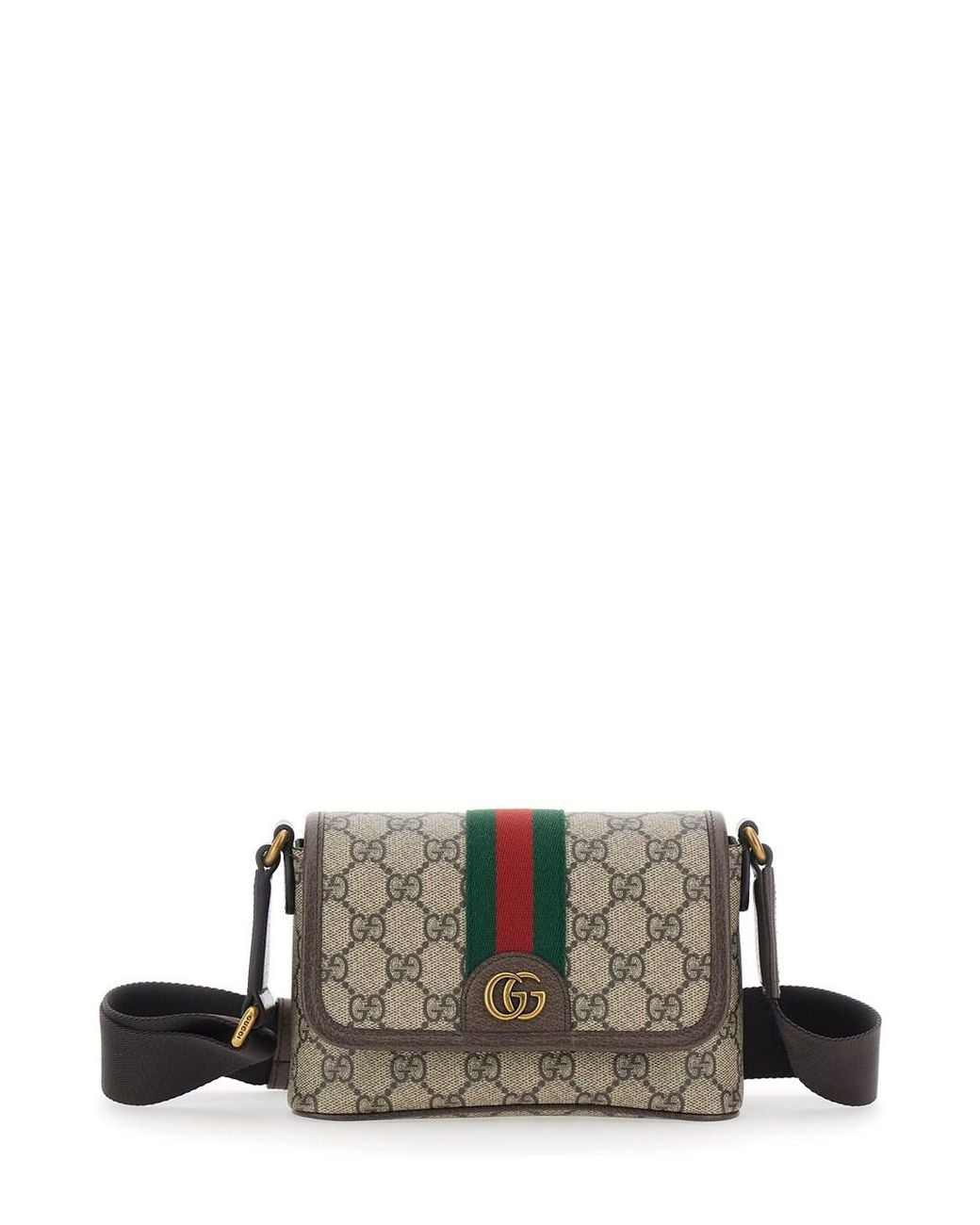 Gucci Multicolor 'Ophidia' Crossbody Bag With Adjustable And Removable Shoulder Strap And Web Detail On The Front for men