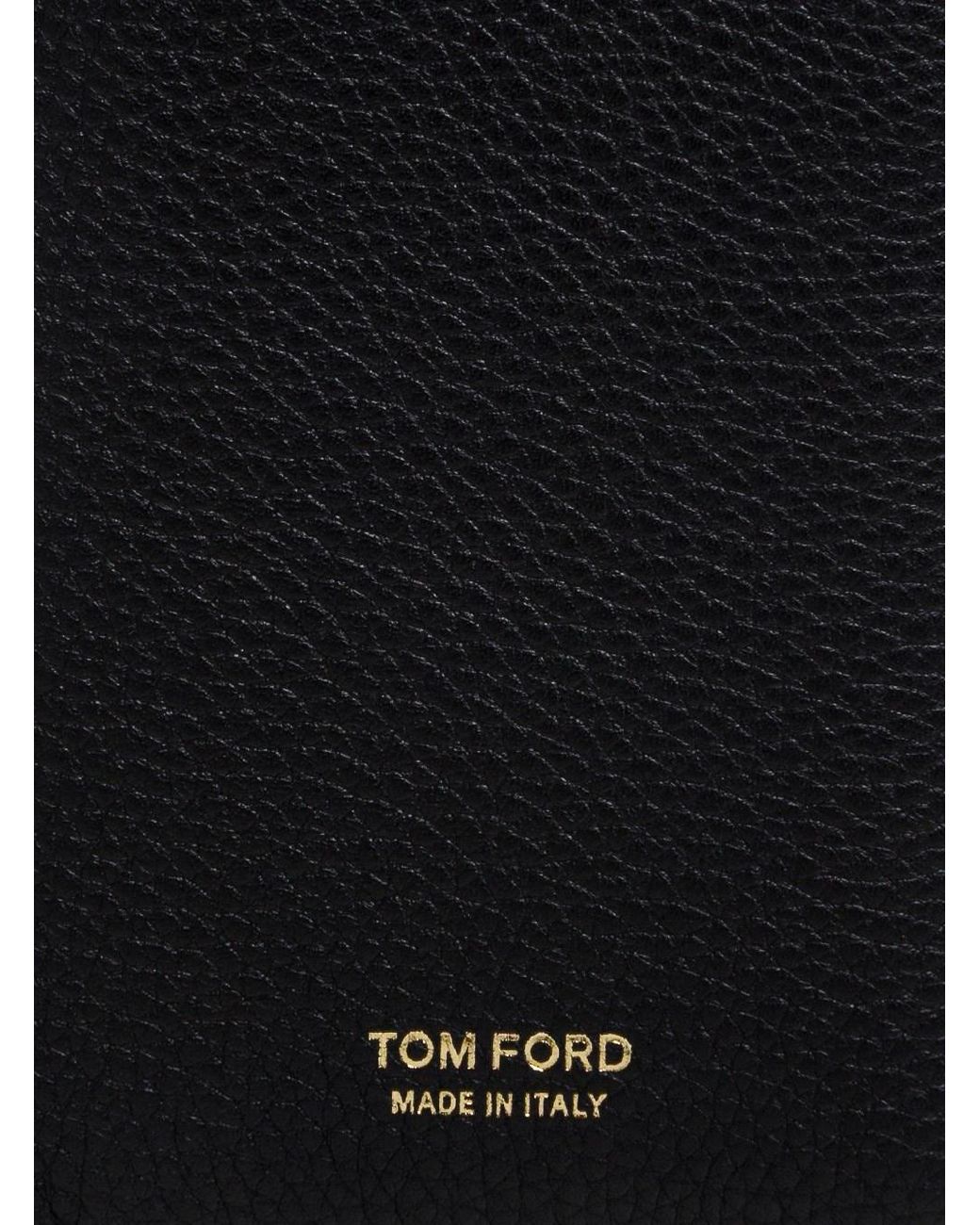 Tom Ford Black Card Holder With Embossed Logo Lettering On The Front for men