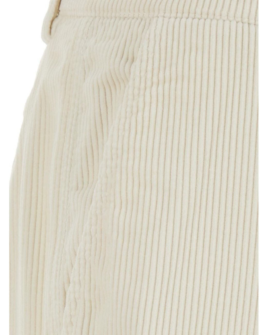 Brunello Cucinelli Natural Pants With Belt Loops And Button And Zip Closure On The Front for men