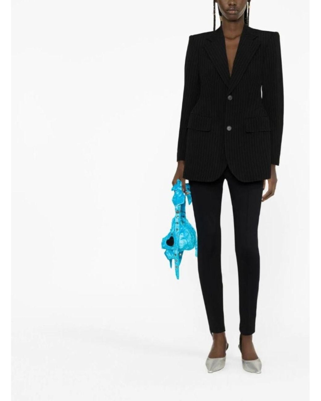 Balenciaga Black 'Hourglass' Pinstripe Single-Breasted Jacket