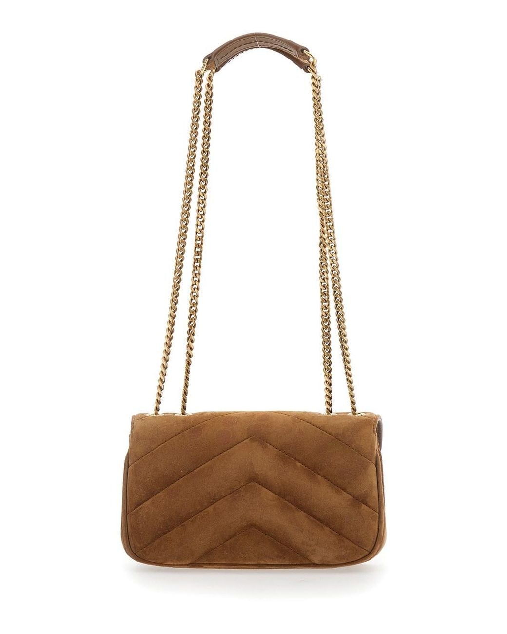 Saint Laurent White Crossbody Bag With Chain Shoulder Strap And Cassandre Plaque On The Front