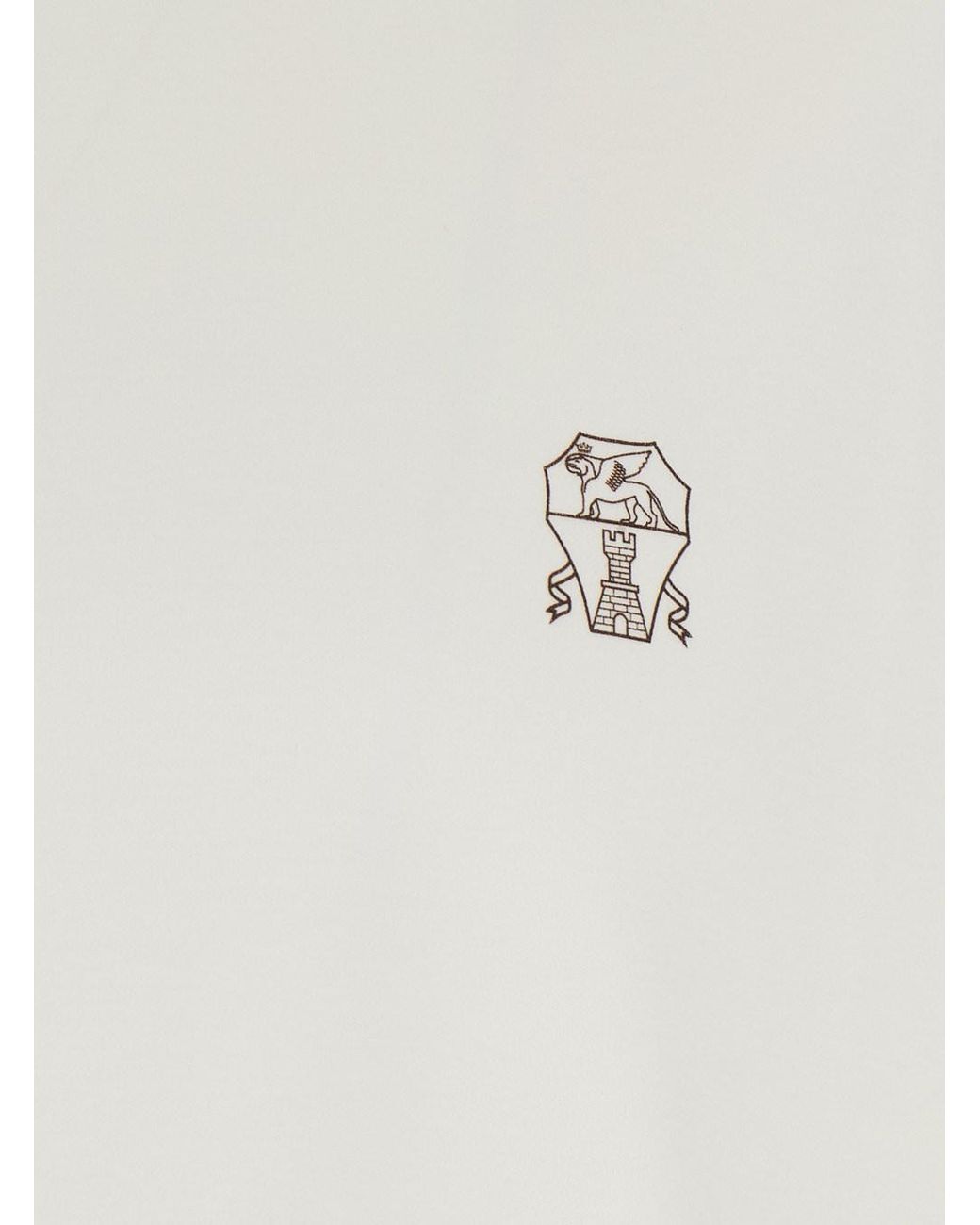 Brunello Cucinelli White T-Shirt With Printed Logo On Chest for men