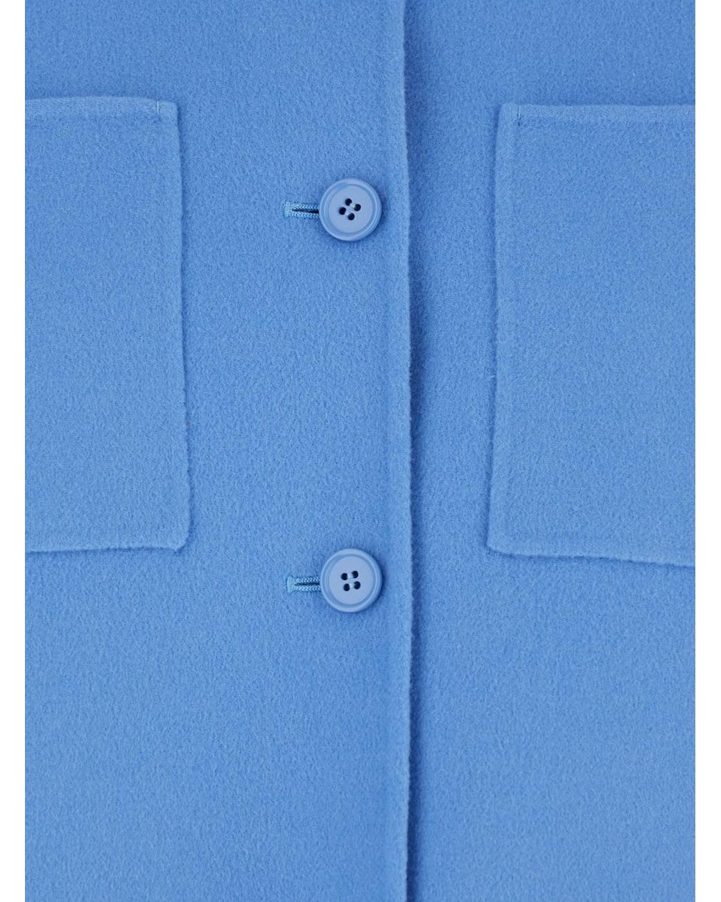 アウターその他 MAX MARA Women Outer SUSANNA Blue Max Mara 'Susanna' Cropped Jacket With Korean Collar in Blue