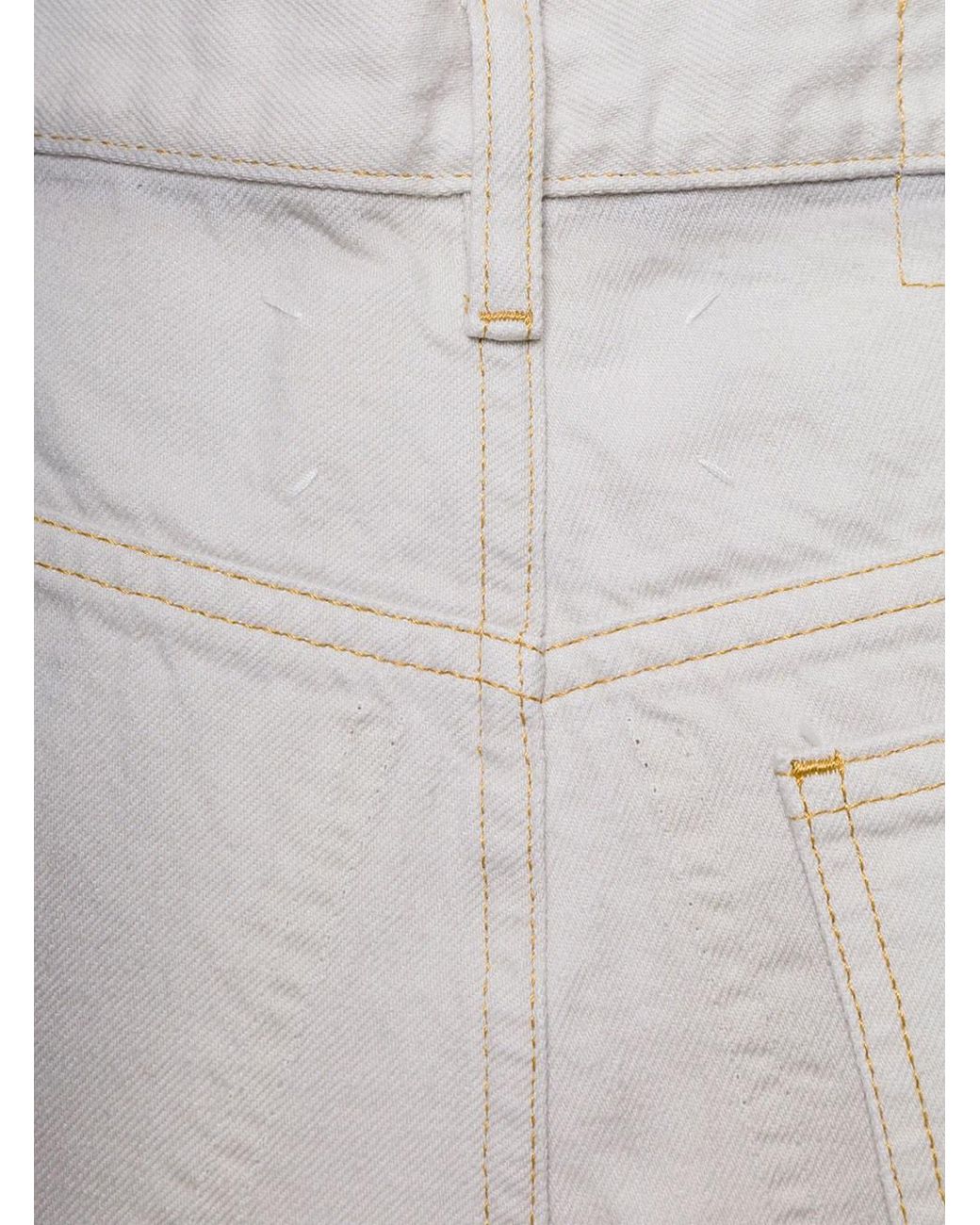 Maison Margiela Gray 5-Pocket Style Straight Jeans With Contrasting Stitching