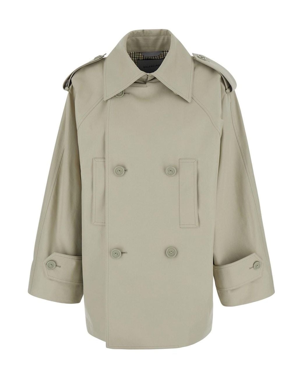 Balenciaga Gray Trench Coat Cotton