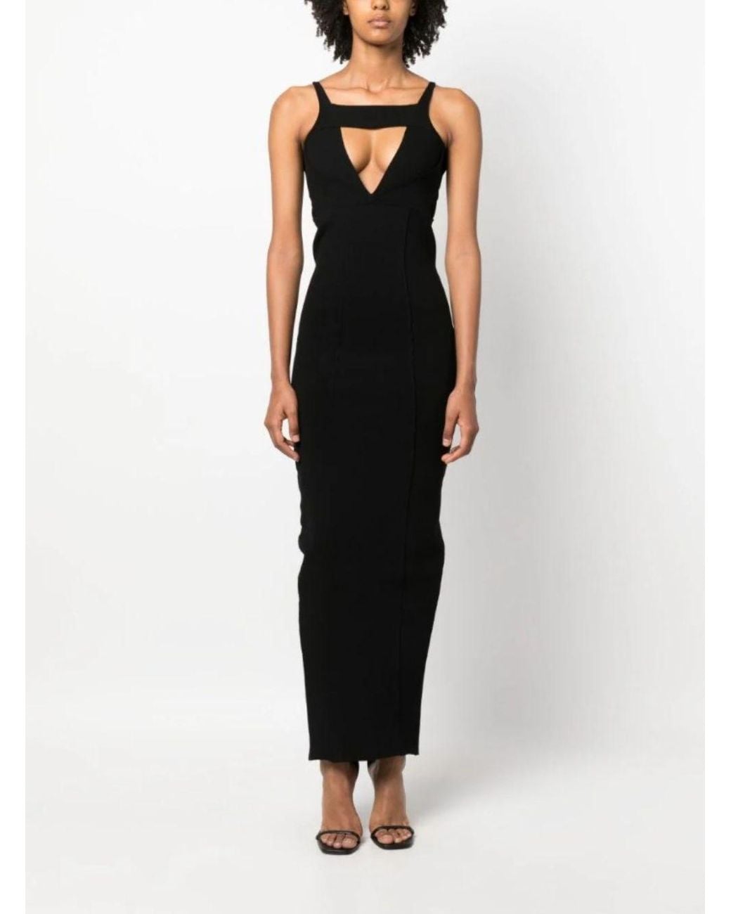 Rick Owens Black Maxi Dress With Cut-Out