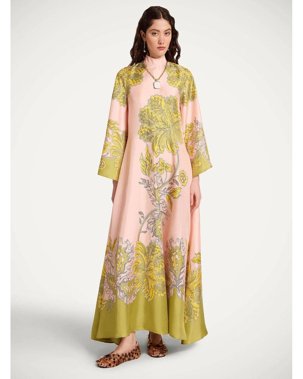 LaDoubleJ Green Magnifico Silk Long Dress