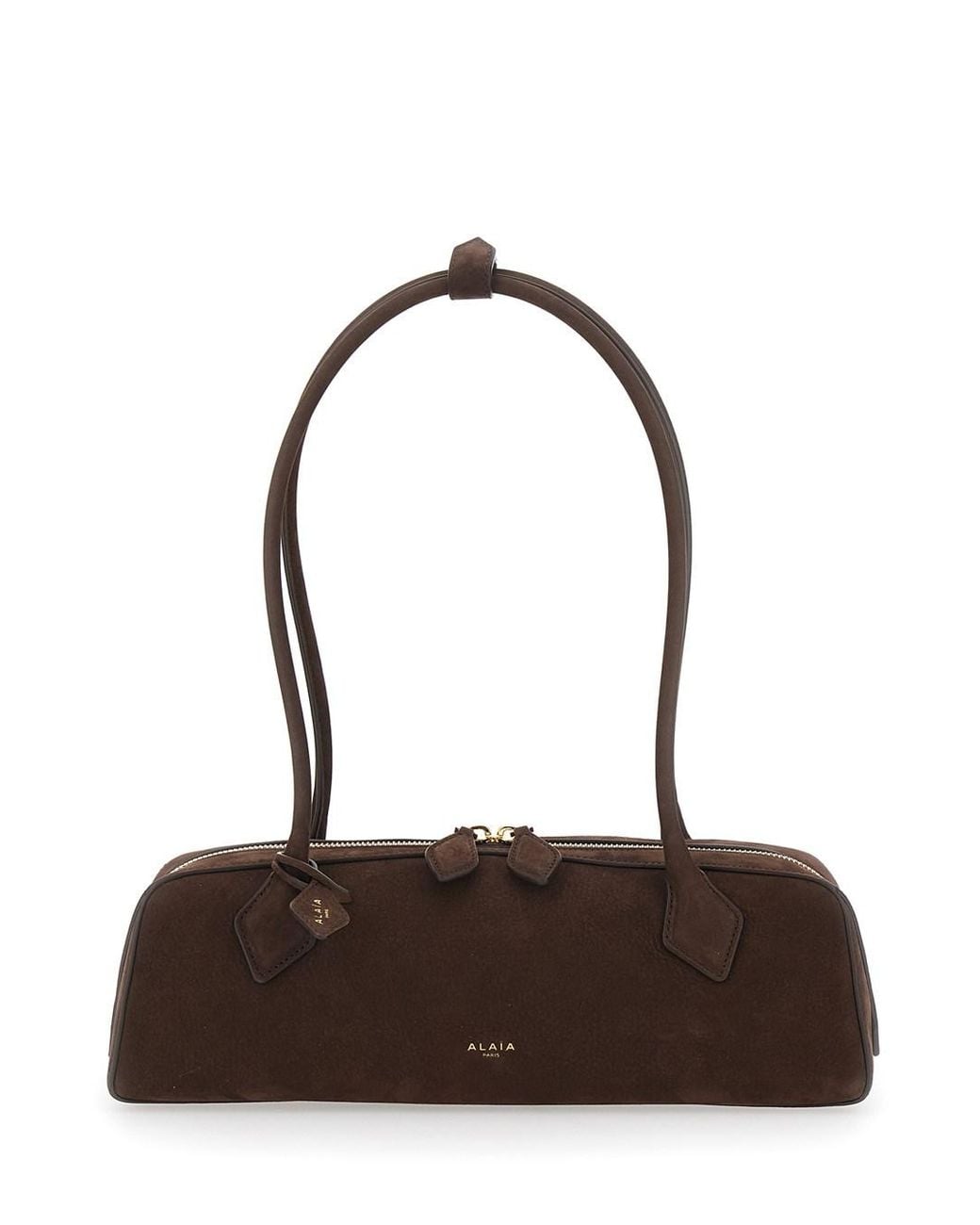 Alaïa Brown Shoulder Bag With Nubuck And Metal Details For