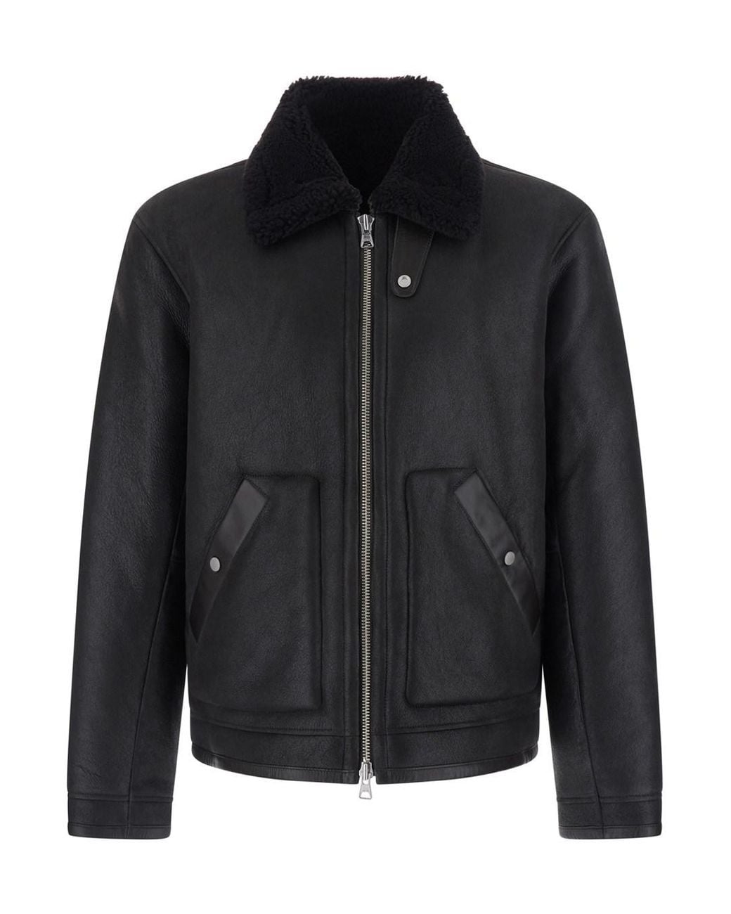 NN07 Black Shearling Coat Atkinson for men