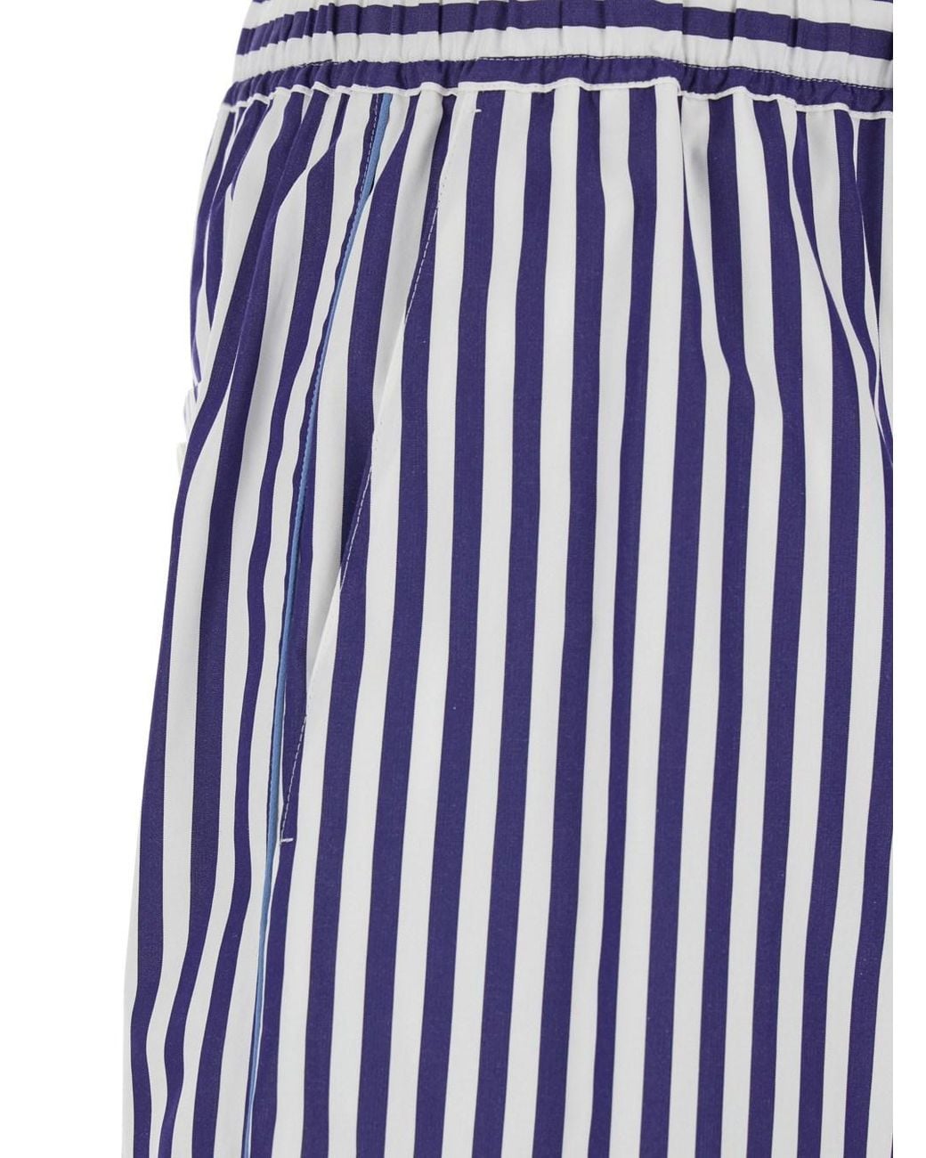 Dolce & Gabbana Blue Dolce & Gabbana Bermuda Shorts With Striped Motif And Elastic Waist for men