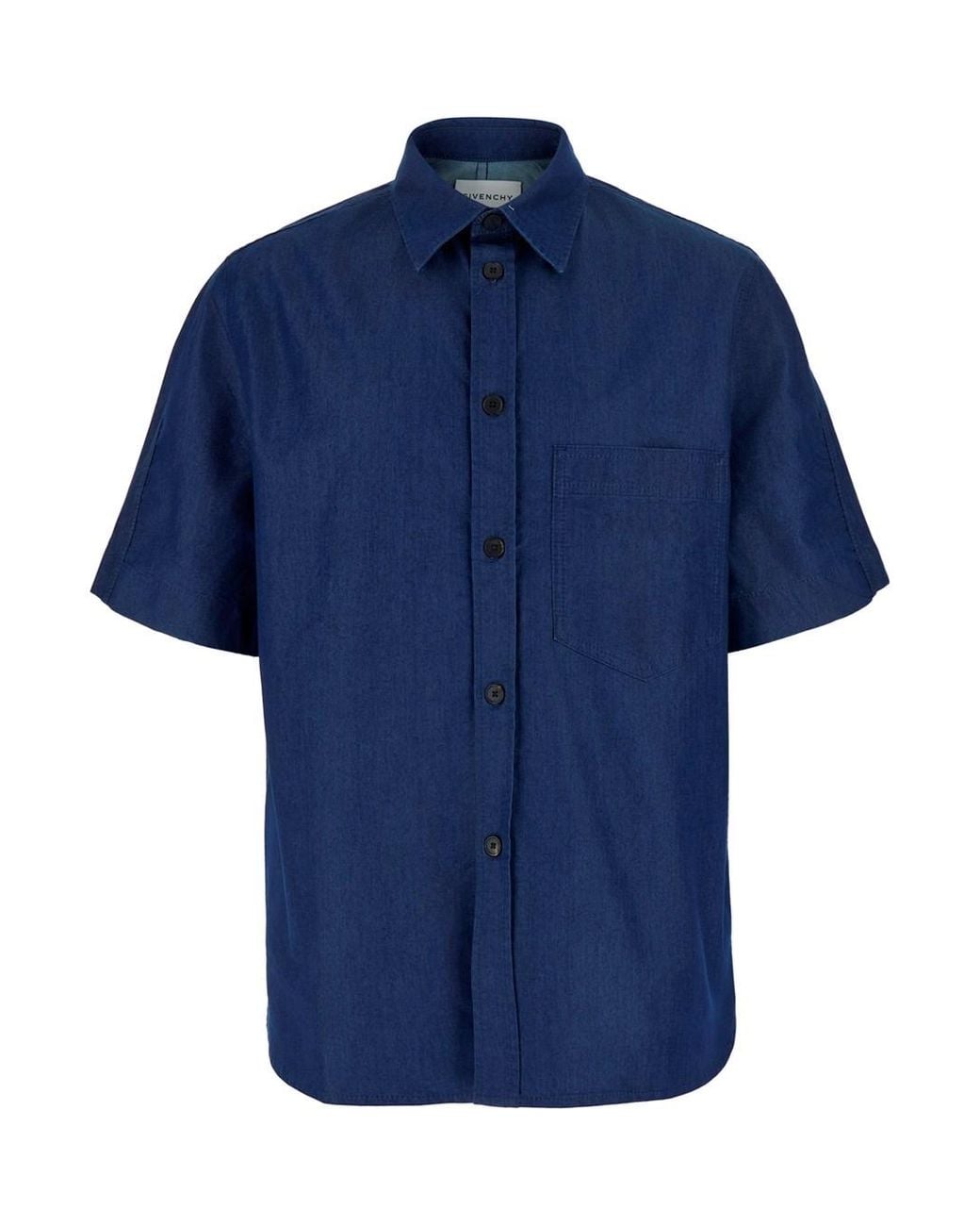 Camicia Con Colletto A Punta E Stampa Logo Sul Retro di Givenchy in Blue da Uomo