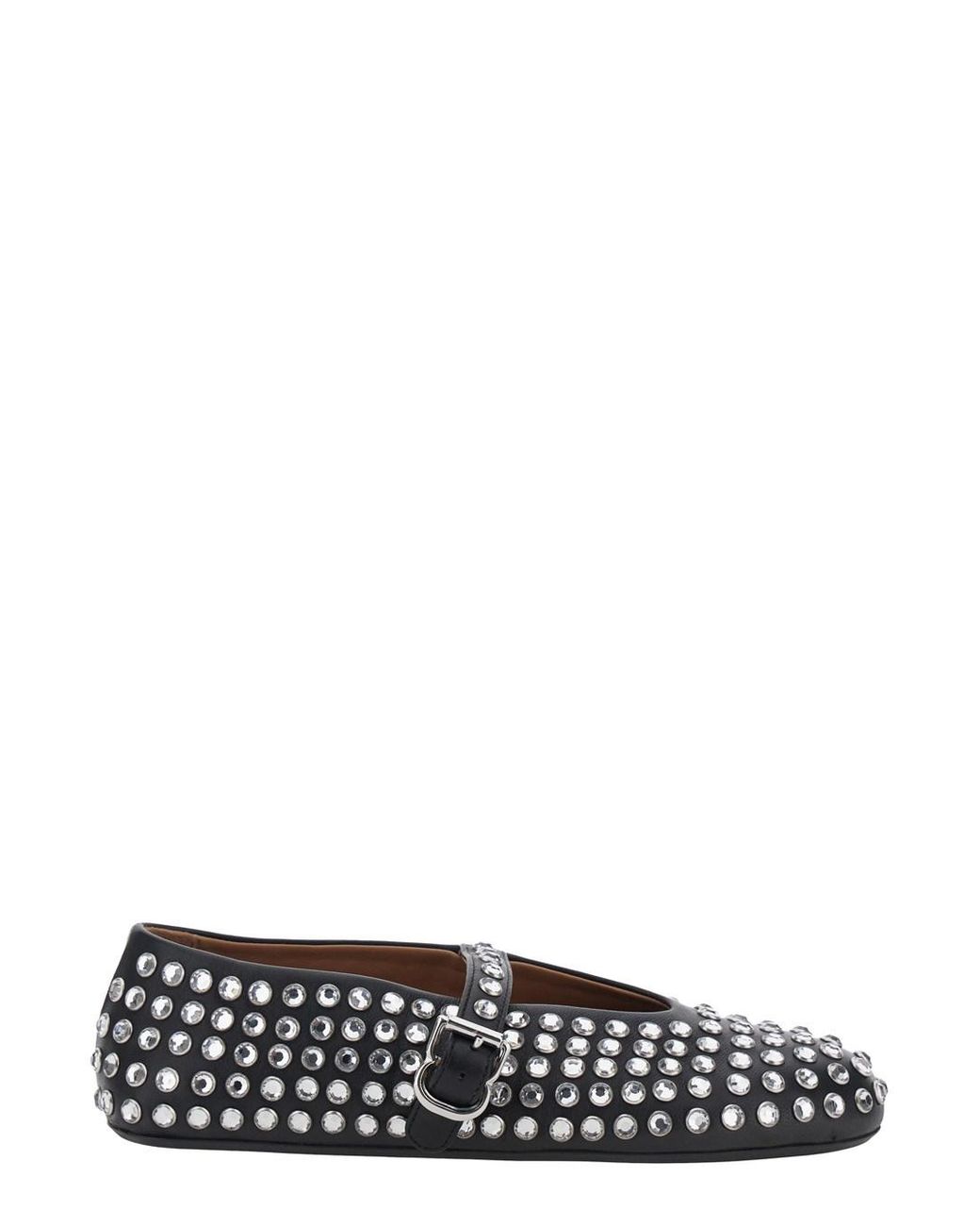 Alaïa White Ballet Flats With Leather Sole And Almond Toe