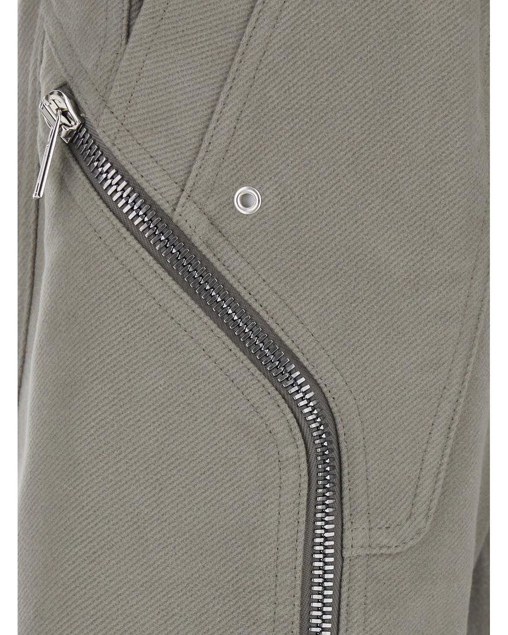 Rick Owens Gray Cargo Pants Heizer Cotton Trousers for men