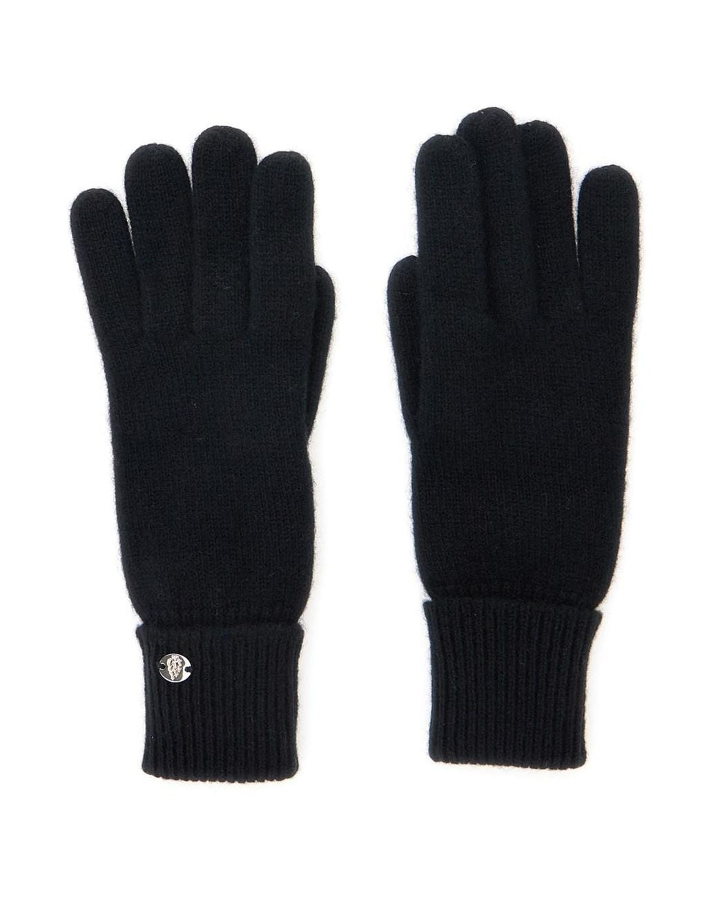 Helen Kaminski Black 'Blaire' Gloves With Logo Plaque Detail On The Fr