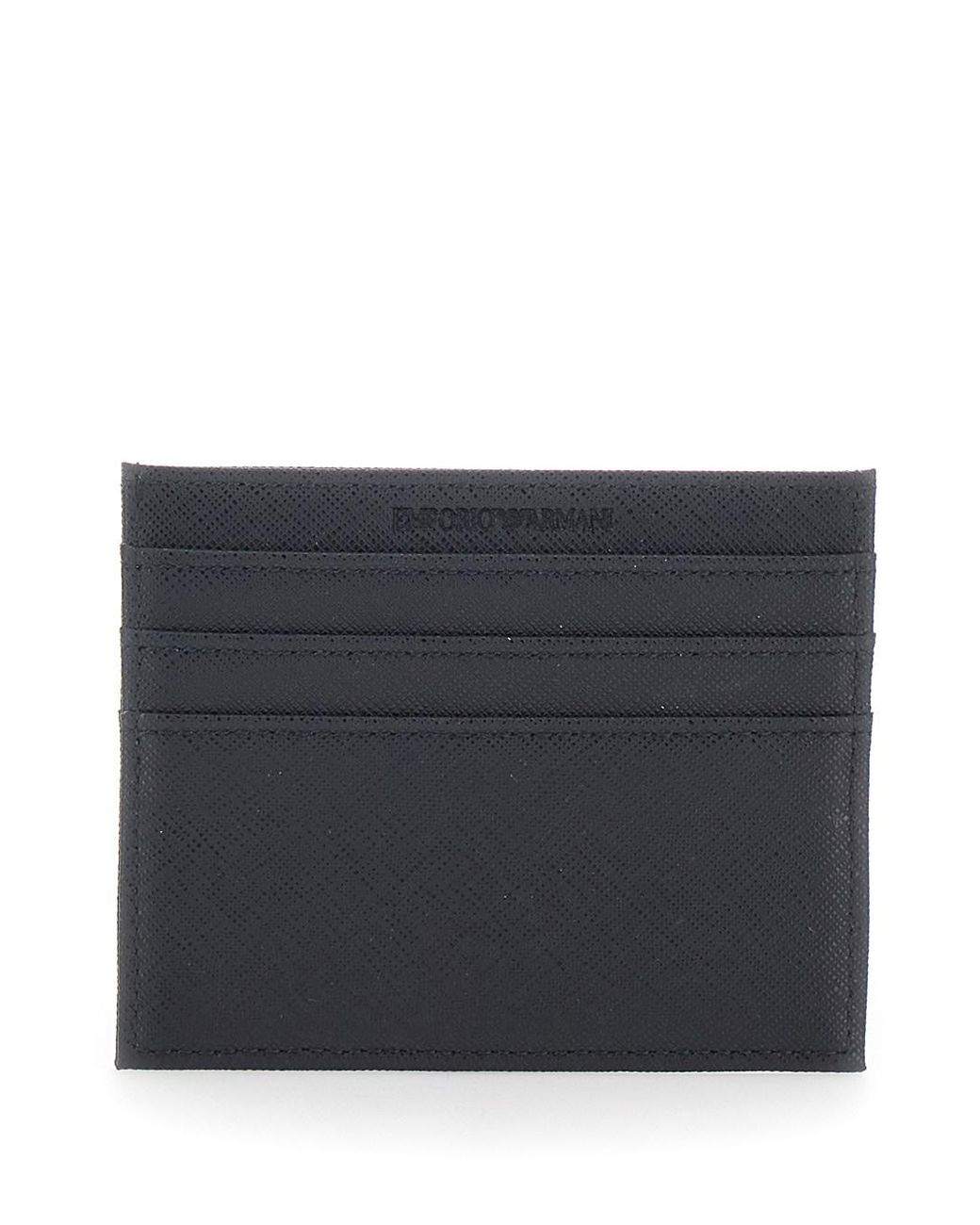 Emporio Armani Gray Cardholder With Metallic Logo On The Front for men