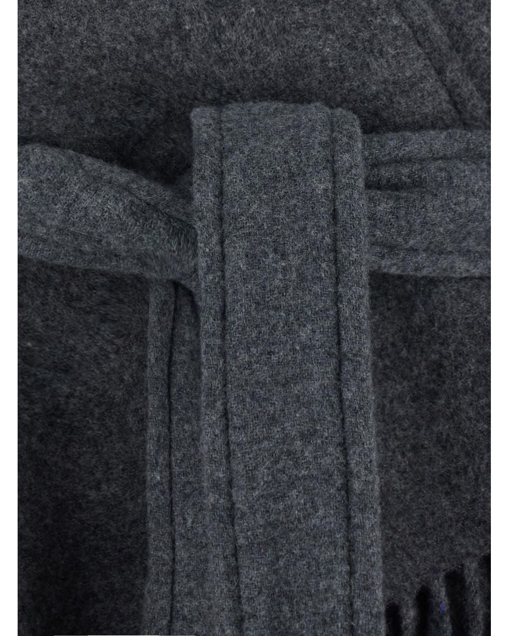 Burberry Black Cape With Leather Details And Fixed Hood