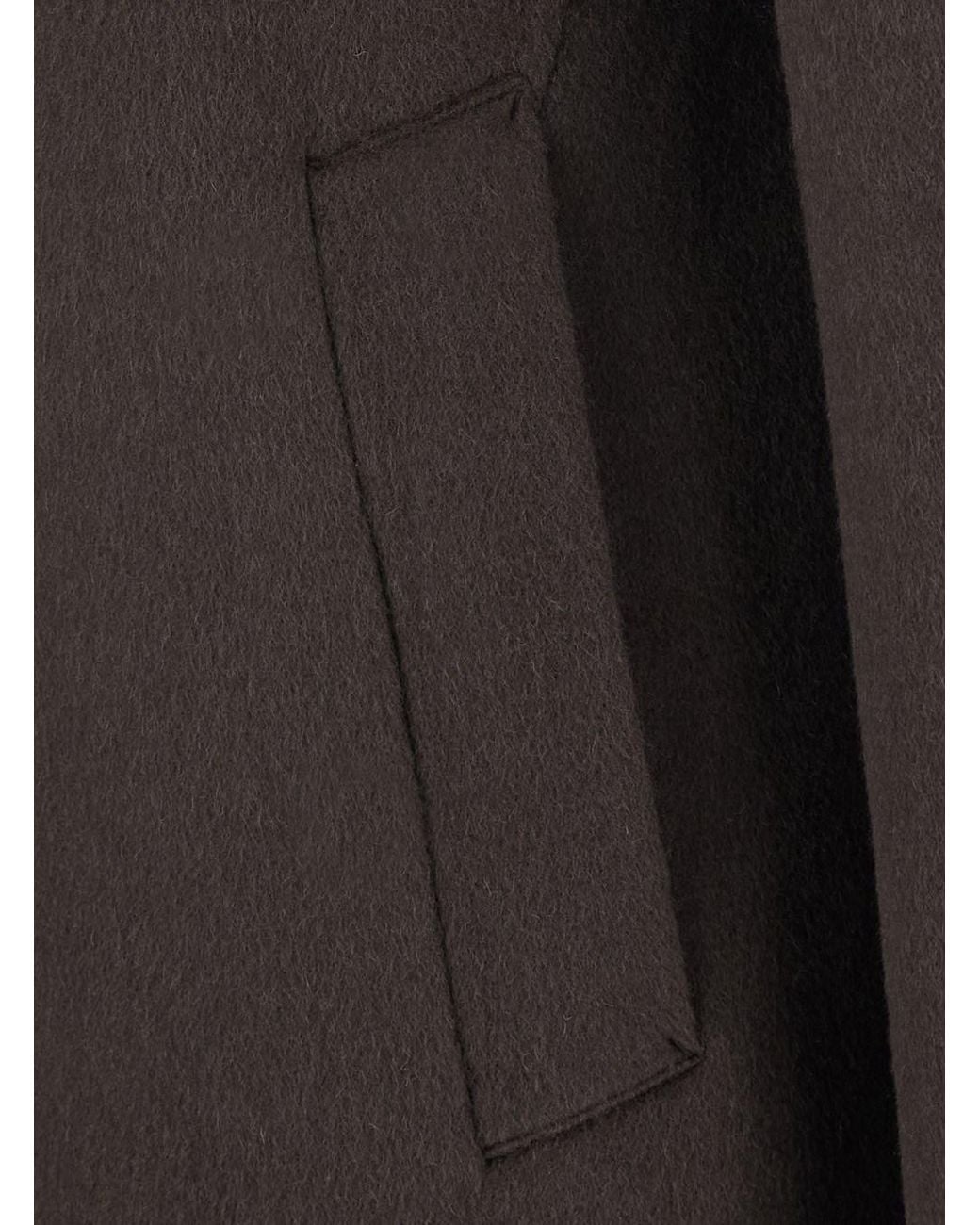 Low Brand Black Coat With Classic Collar And Button Closure for men