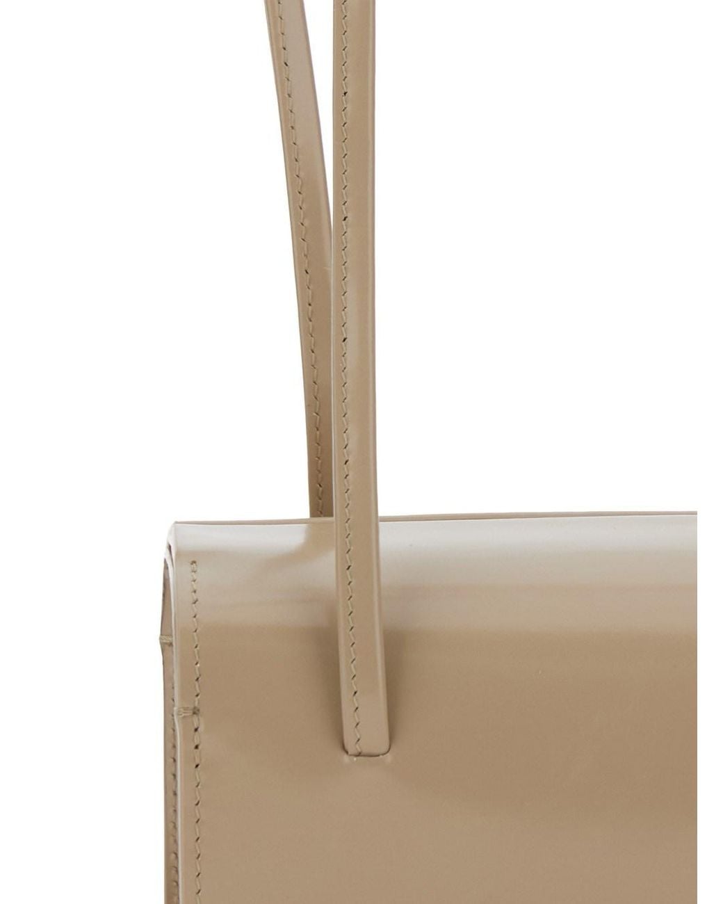 Faune White 'Mie' Shoulder Bag With Two Top Handles And Rectangular Des