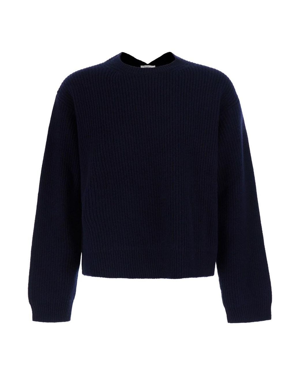 Saint Laurent Blue Ribbed Wool Sweater, Tops for men