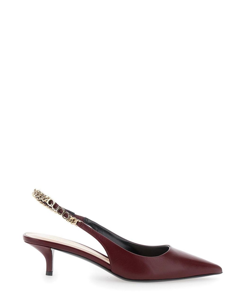 Gucci Brown Signoria Leather Slingback Pump