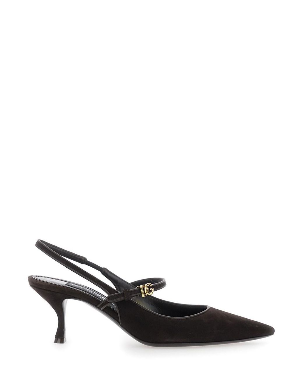 Dolce & Gabbana Black Slingback Pumps Suede