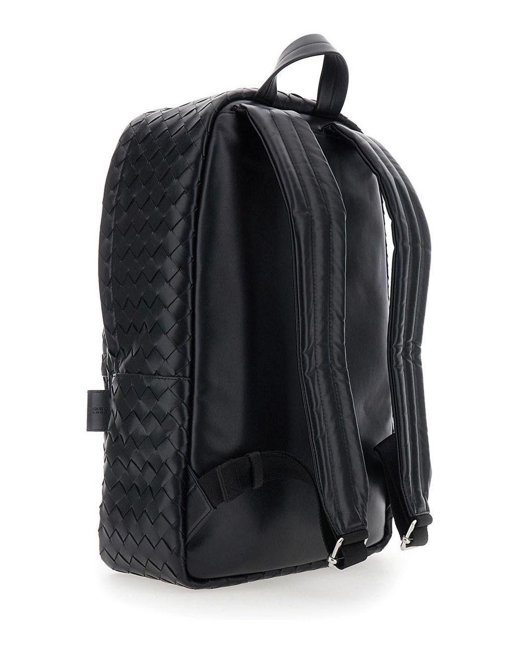 Bottega Veneta Black Backpack With Adjustable Straps And Leather Intre for men