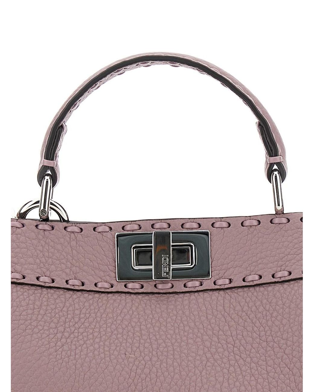 Fendi Purple 'Peekaboo Iseeu Small' Handbag With Shoulder Strap