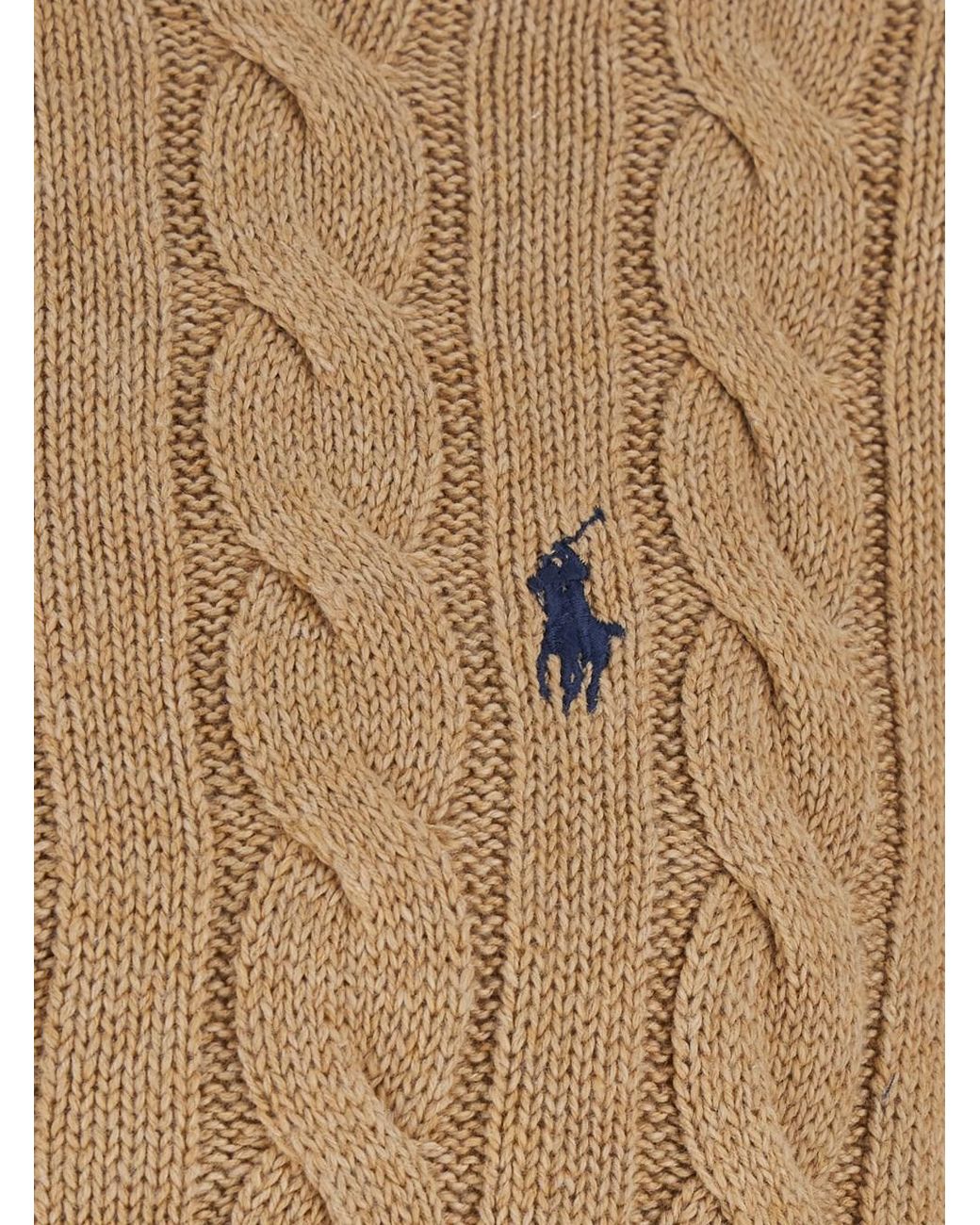 Polo Ralph Lauren Brown Zip Collar Cotton Sweater Tops for men