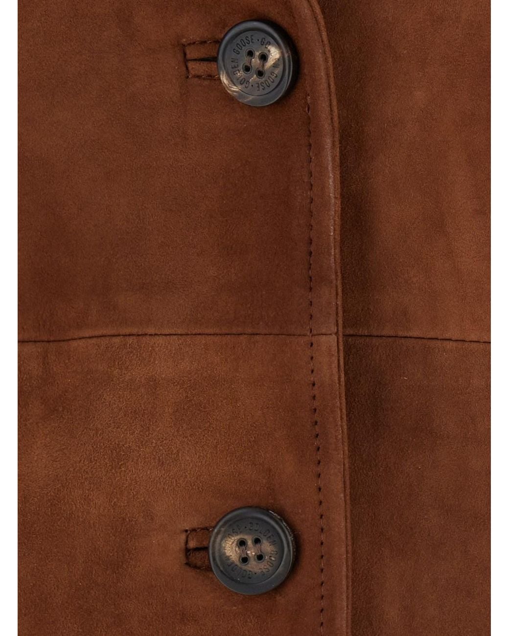 Golden Goose Deluxe Brand Brown Single-Breasted Jacket Suede