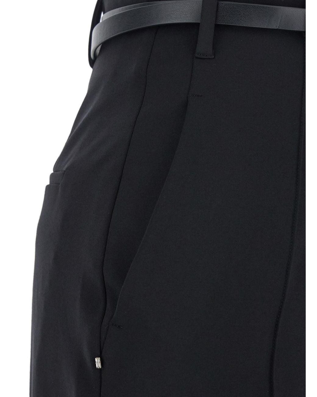Sportmax Blue Pants With Belt And Metallic Buckle Viscose Trousers