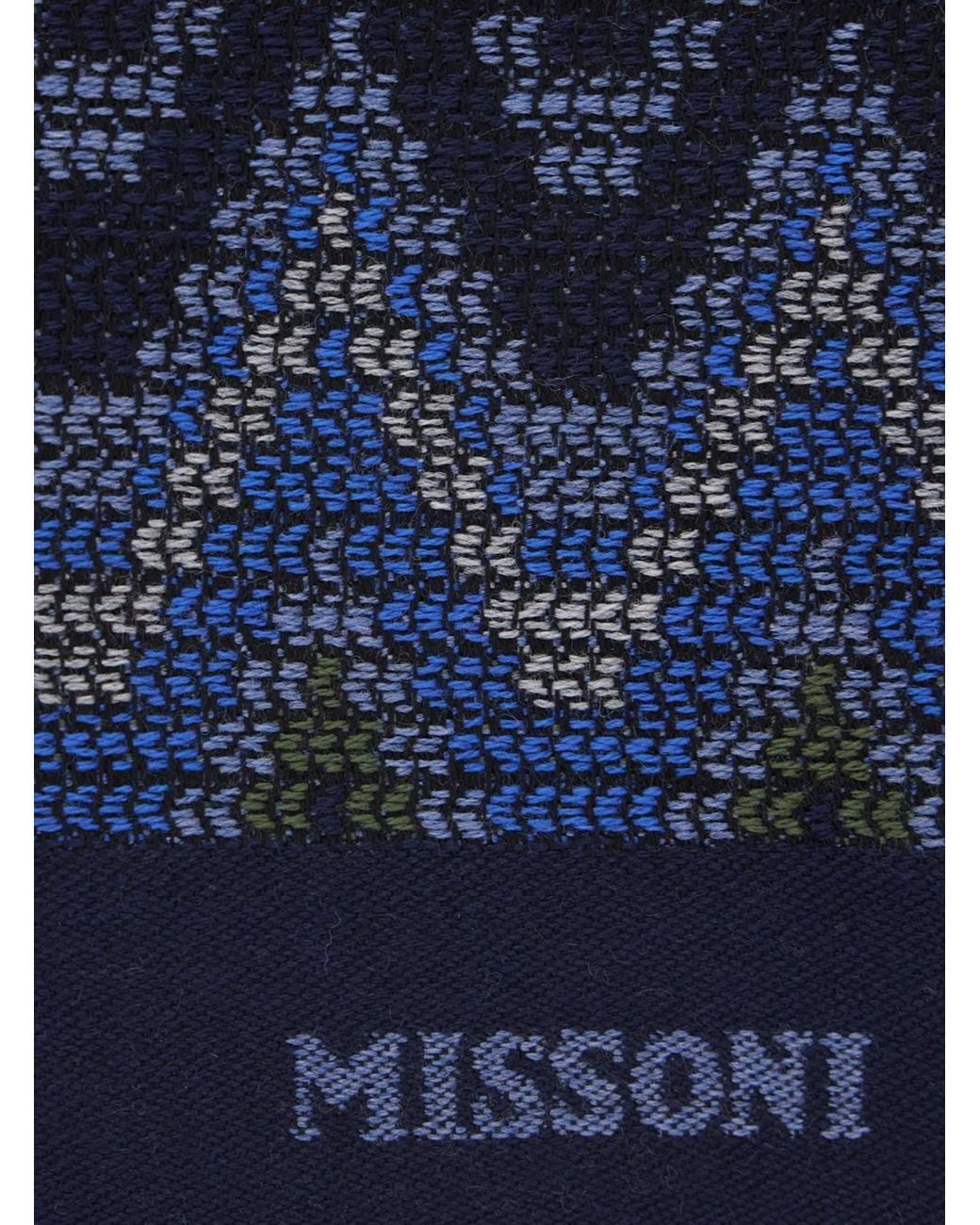 Missoni Blue Scarf Wool for men