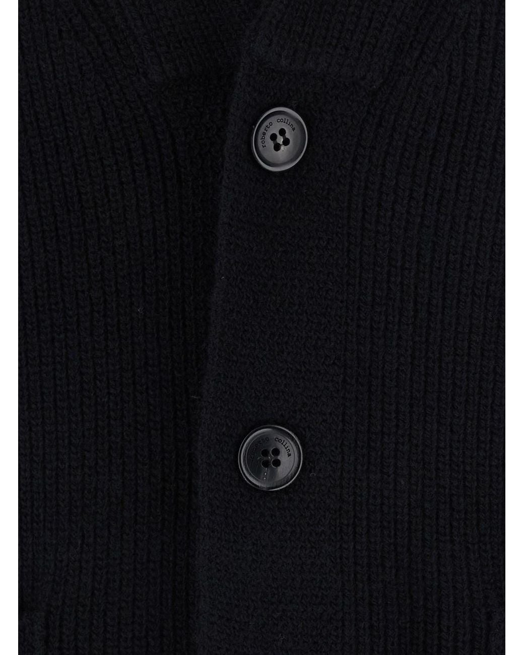 Roberto Collina Blue Lapel Jacket Ml With Notched Revers And Front Closure for men