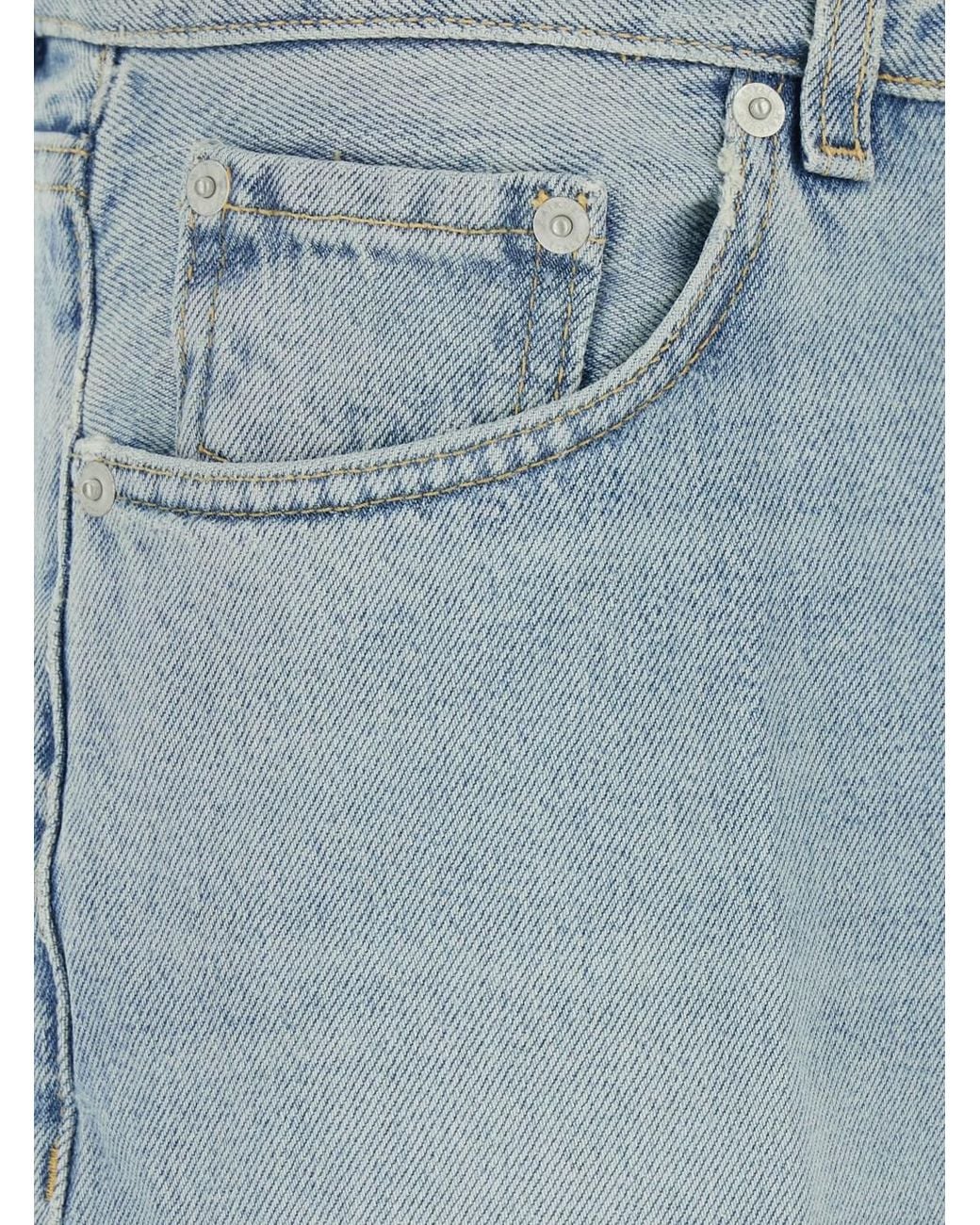 Haikure Blue Jeans With Belt Loops And Logo Patch On The Back
