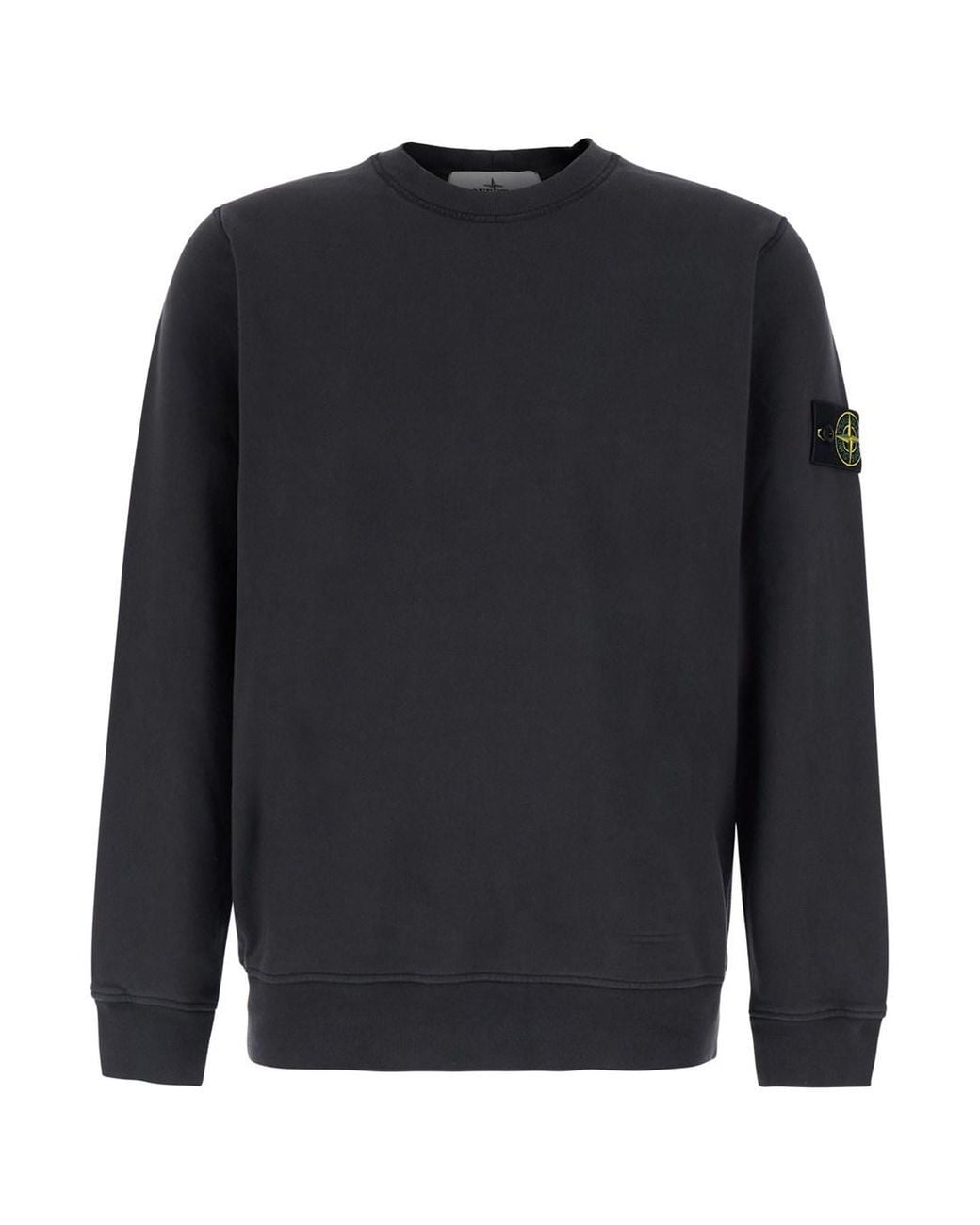 Stone Island Blue Crewneck Sweatshirt Cotton Sweatshirts for men