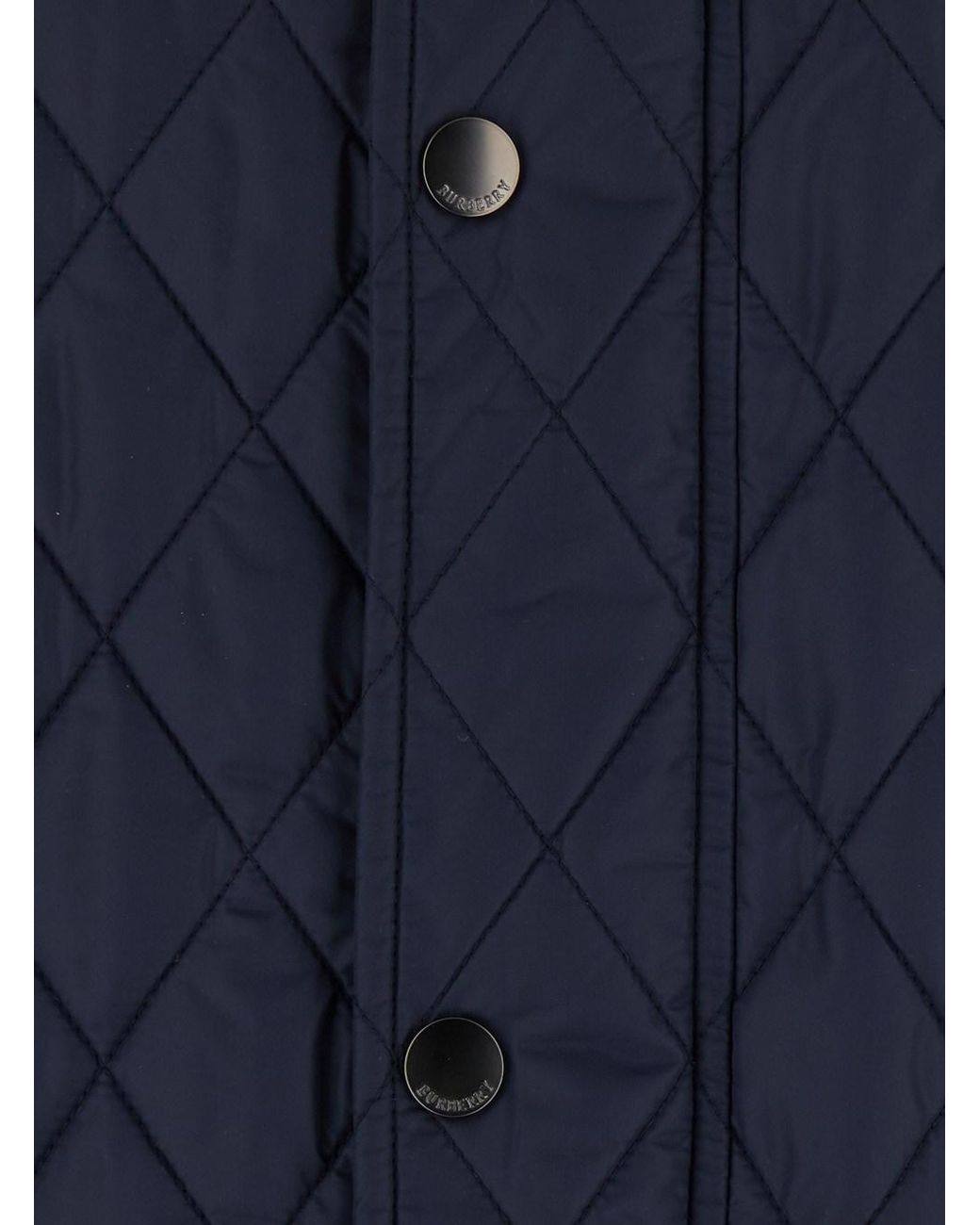 Burberry Blue Jackets With Quilting And Iconic Details for men