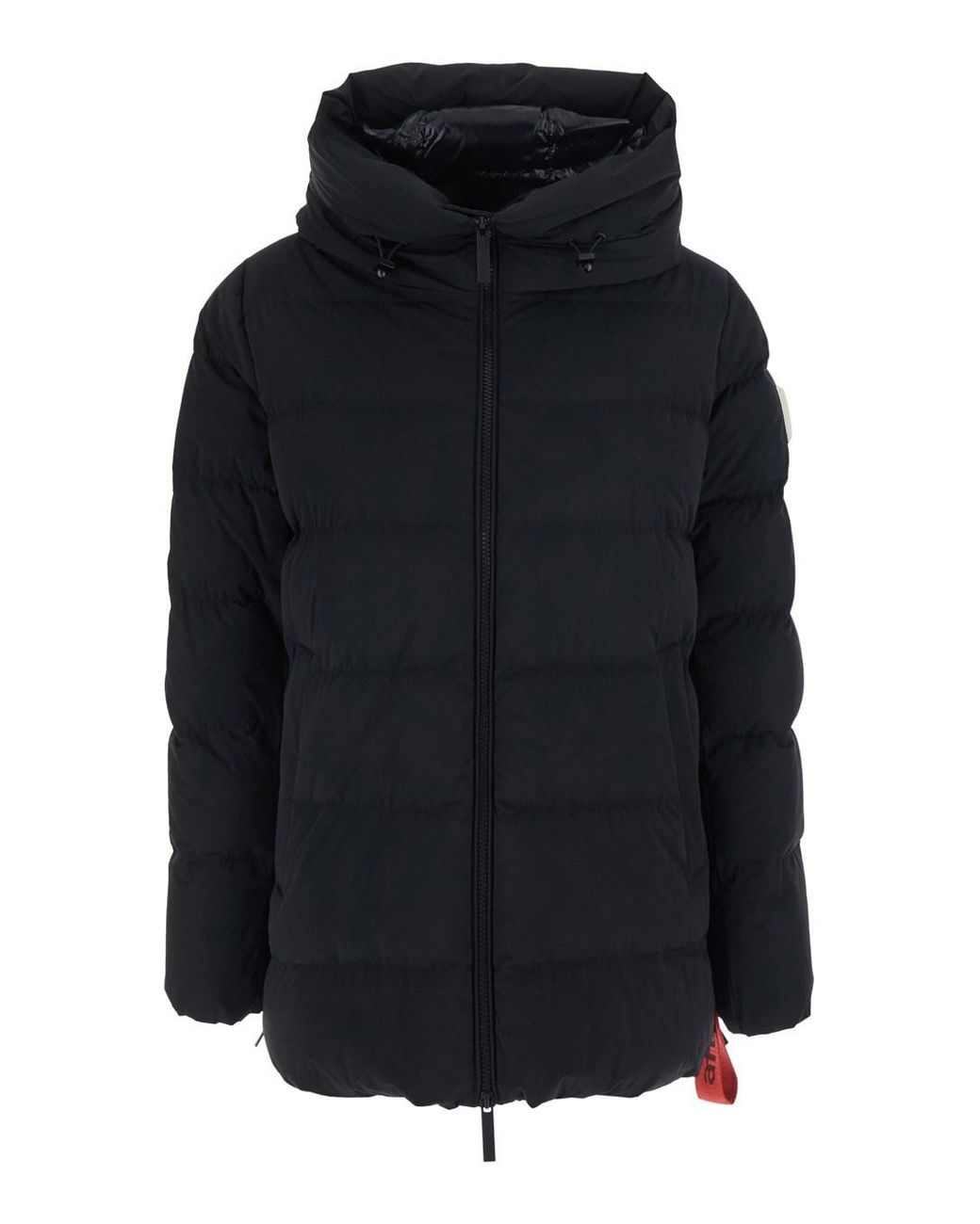 AFTER LABEL Blue 'Levi' Down Jacket With Zip And Logo Patch On The Sl