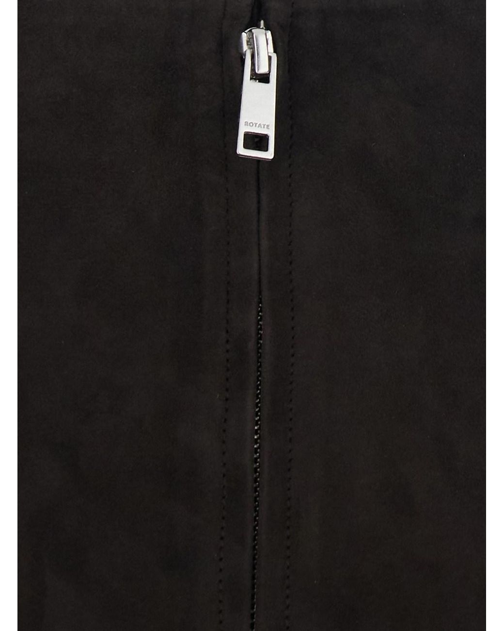 ROTATE BIRGER CHRISTENSEN Black Miniskirt Suede Leather Skirt
