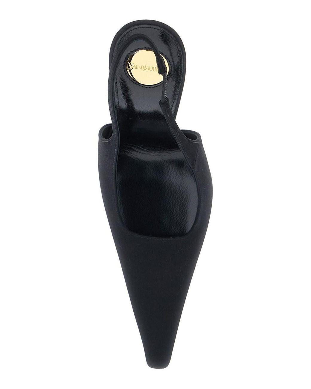 Saint Laurent Black Goya 110 Slingback Pump Crepe Satin