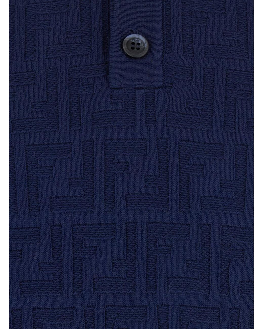 Fendi Blue Ff Jaquard Cotone for men