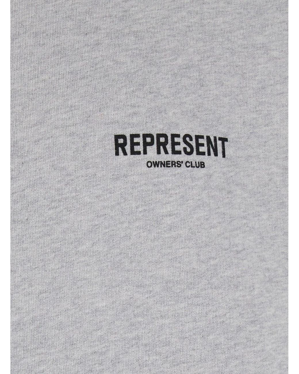 Represent Gray Zip-Up Sweatshirt With Logo On The Front And Back for men