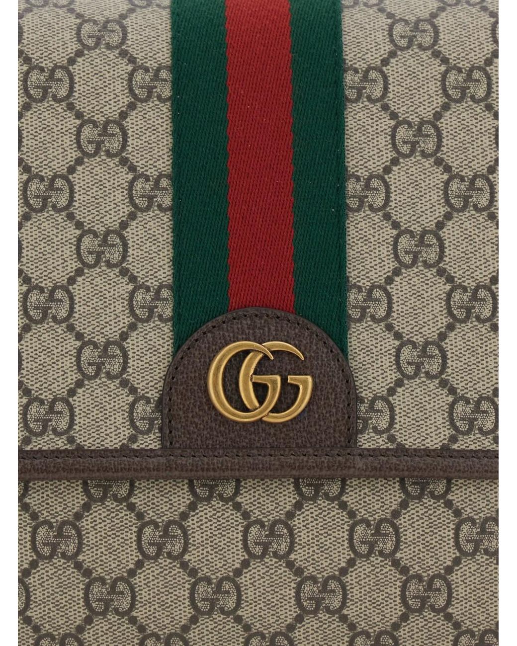 Gucci Natural Crossbody Bag "Ophidia" With Gg Canvas Tech Fabric For for men