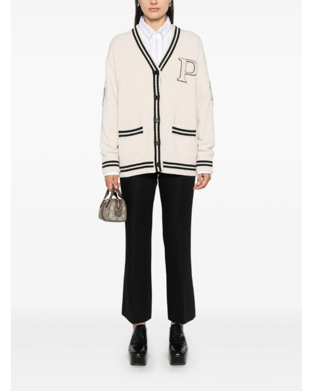 Gucci Black Flared Pants With Pences