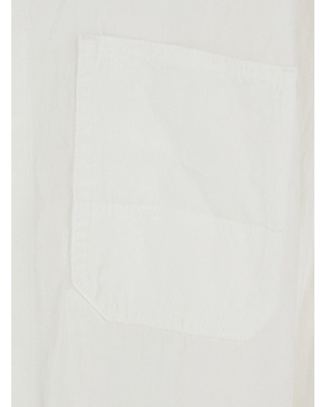 DUNST White Jacket With Wide Collar And Three Patch Pockets On The Fro