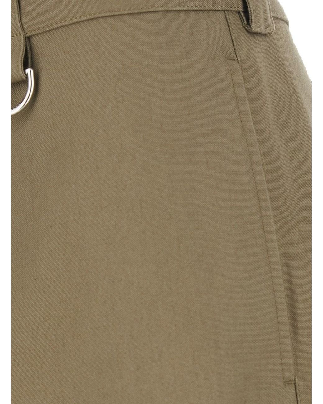 Balenciaga Green Workwear Pants With Side Pockets And Metal Hook for men