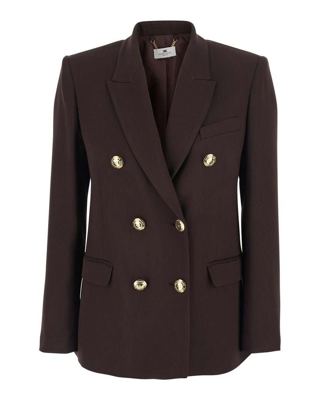 Elisabetta Franchi Black Double-Breasted Jacket Viscose