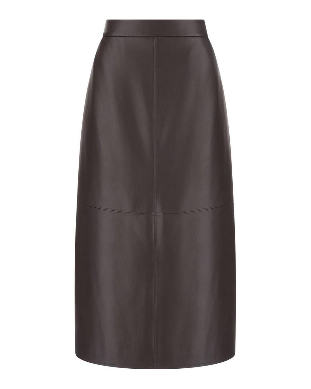 Max Mara Gray Leather-Effect Jersey Skirt