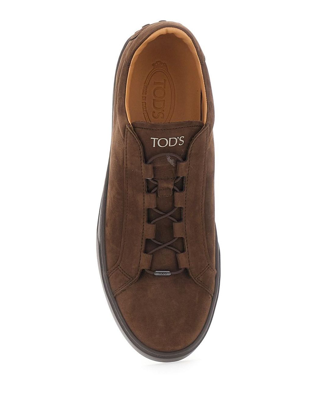 Tod's Brown Low-Top Suede Sneakers Sheep Leather Trainers for men