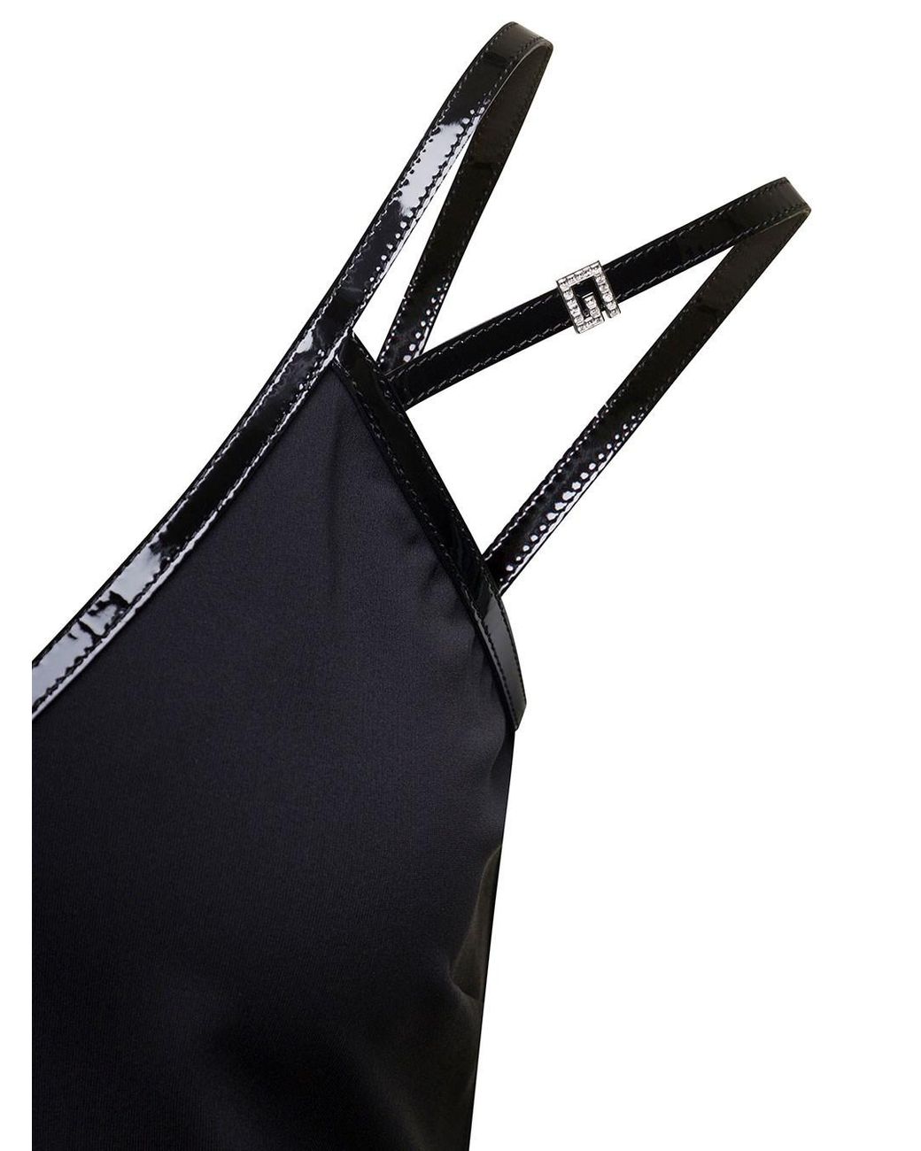 Gucci Black Viscose Jersey Mini Dress With Crystal G Square