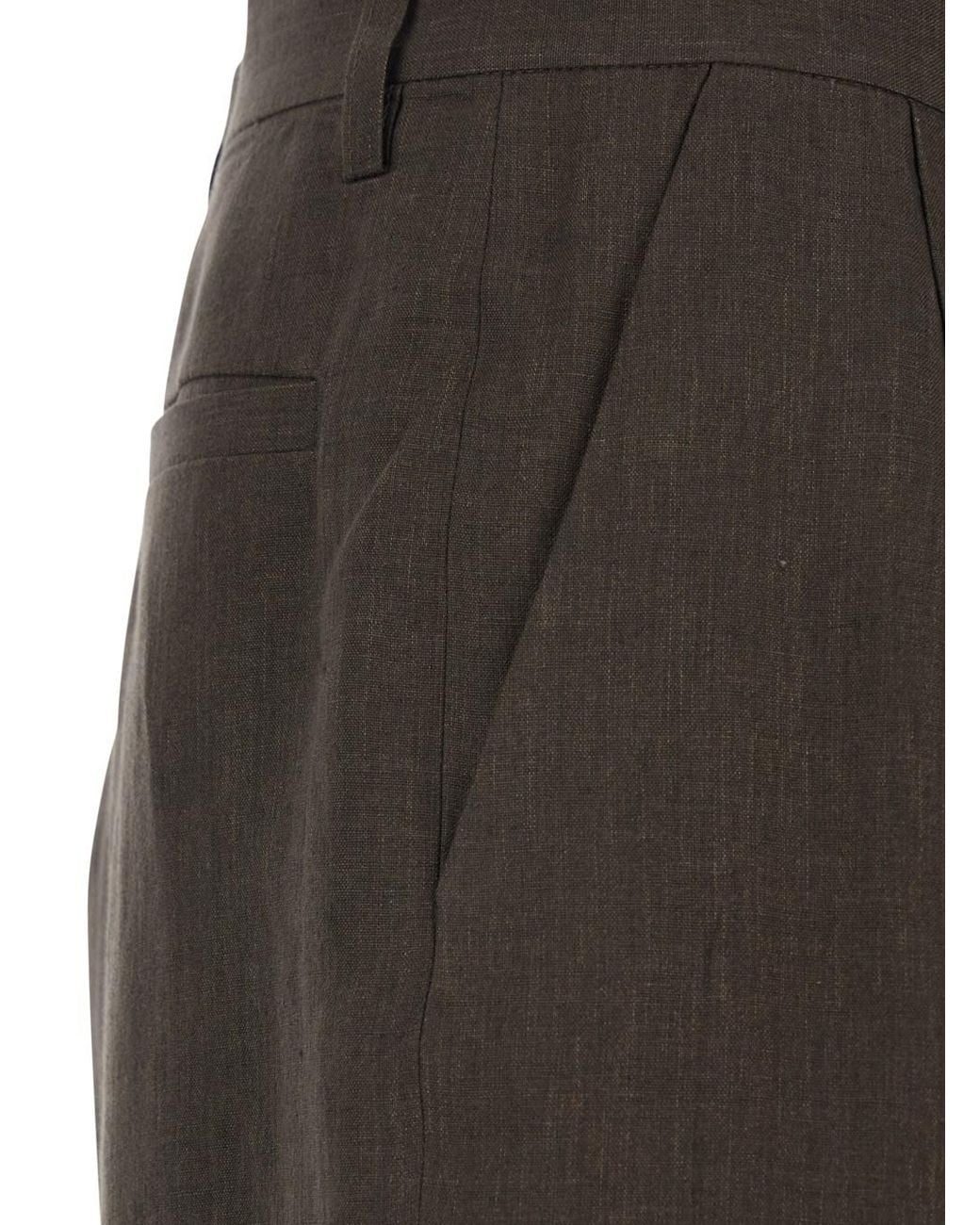 ERL Gray Linen Pants With Two Side Pockets For for men
